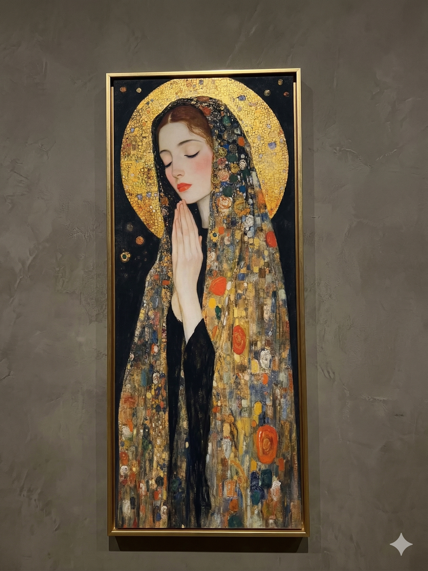 Gustav Klimt Inspired 'The Gold Phase Madonna' Canvas Art - 30x70cm