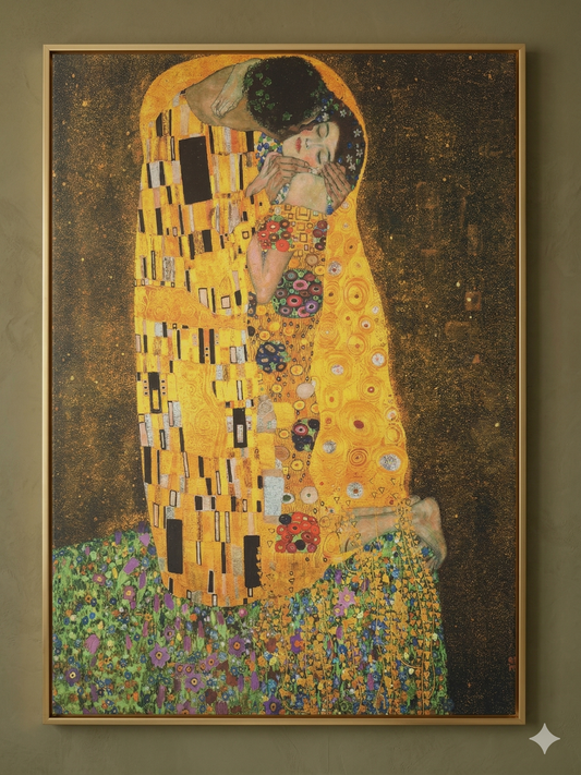 Gustav Klimt Inspired 'The Aureate Devotion' Canvas Art - 50cmX70cm