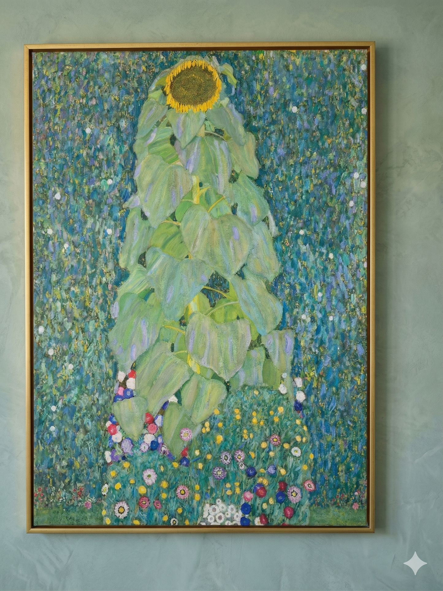 Gustav Klimt Inspired 'The Gilded Helianthus' Canvas Art - 50cmX70cm