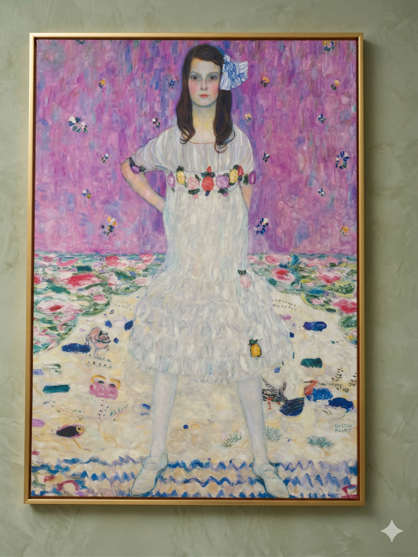 Gustav Klimt Inspired 'The Lavender Muse' Canvas Art - 50cmX70cm