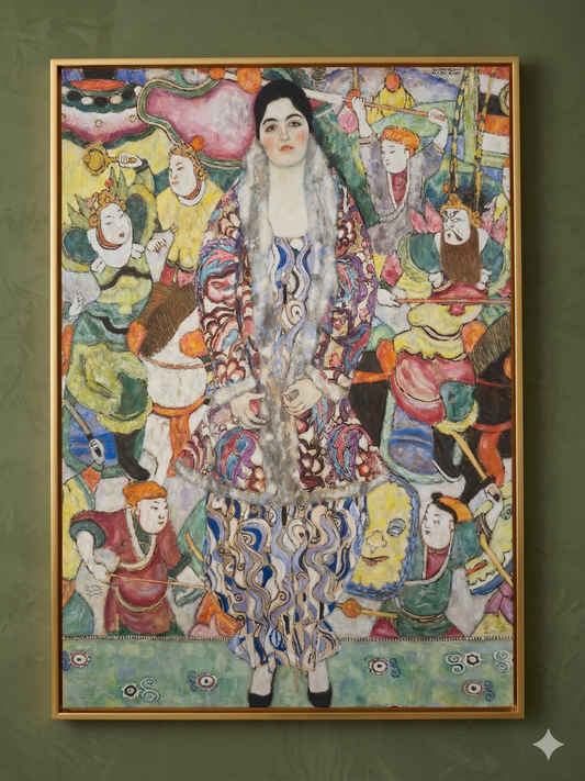 Gustav Klimt Inspired 'The Mythic Mantle' Canvas Art - 50cmX70cm