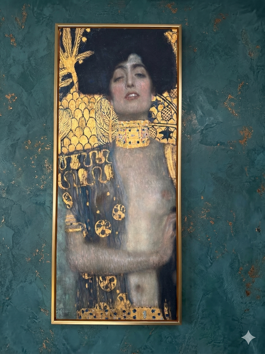 Gustav Klimt Inspired 'Triumph of Judith' Canvas Art - 30x70cm Vertical Painting