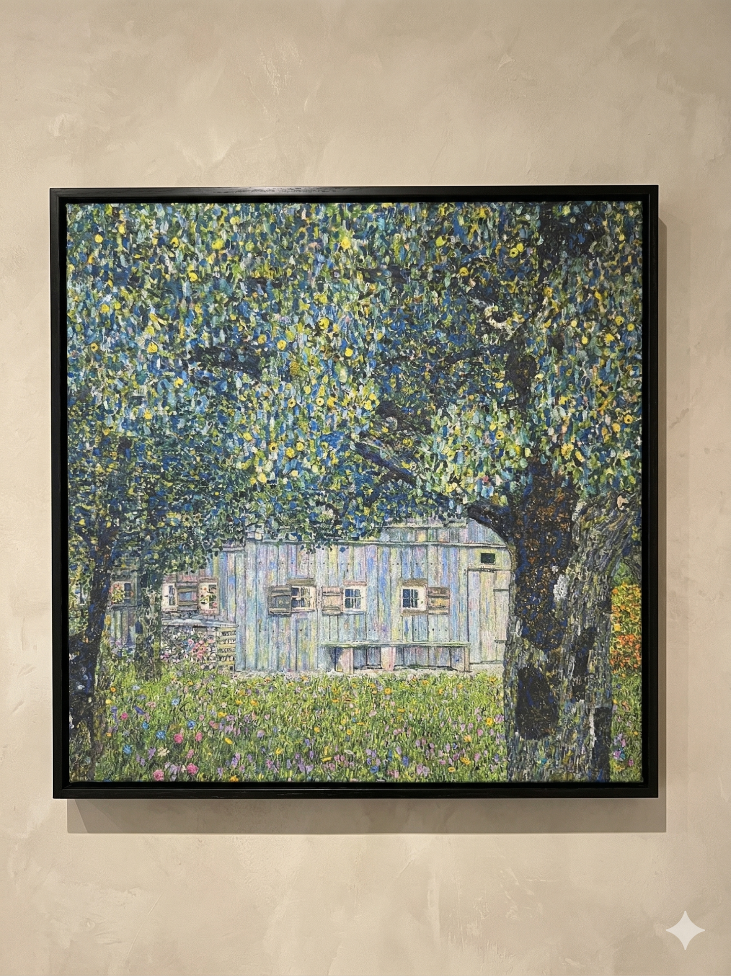 Gustav Klimt Inspired 'The Orchard Cottage' Canvas Art - 40x40cm