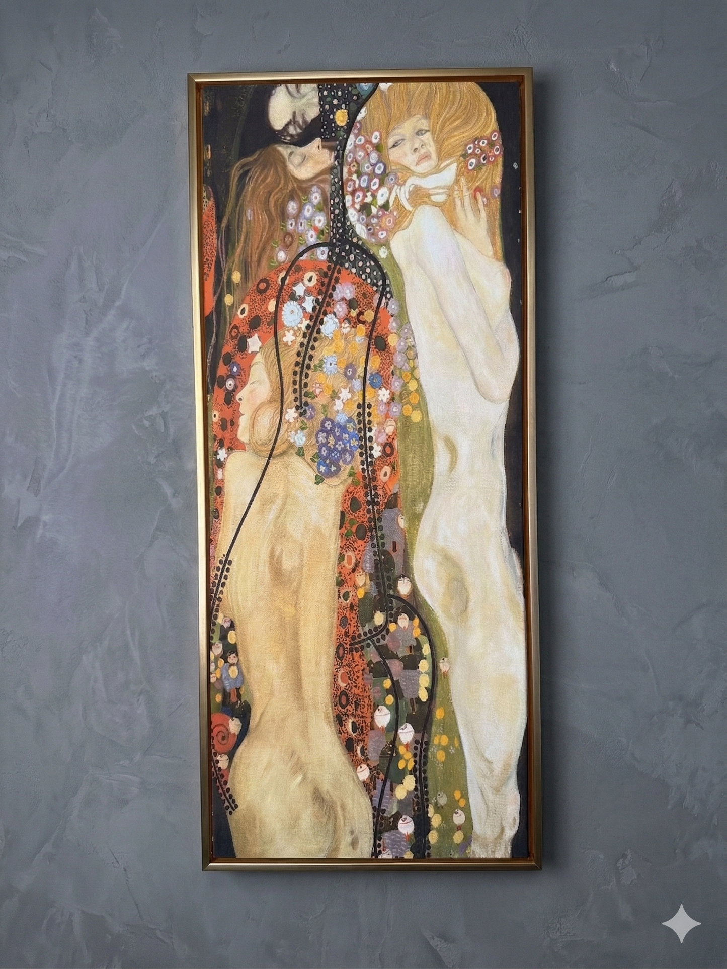 Gustav Klimt Inspired 'Water Serpents II' Canvas Art - 30x70cm