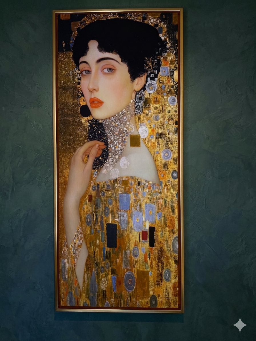 Gustav Klimt Inspired 'The Byzantine Belle' Canvas Art - 30cmX70cm