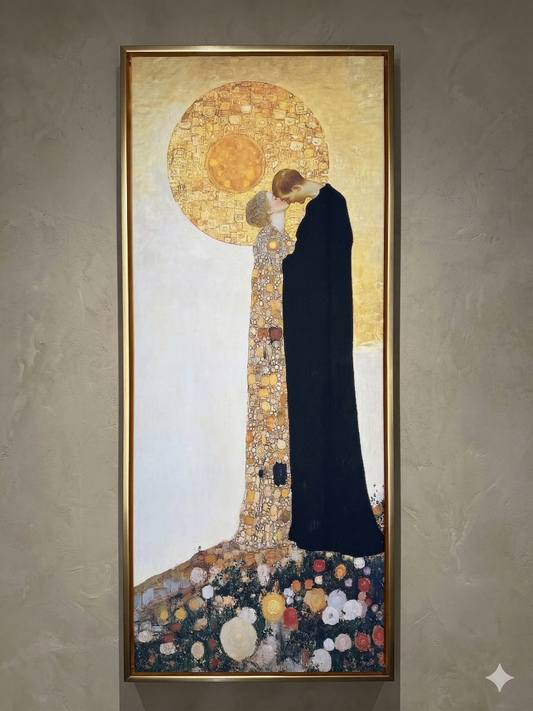 Gustav Klimt Inspired 'Celestial Convergence' Canvas Art - 30cmX70cm