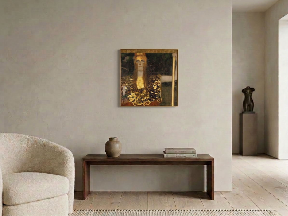 Gustav Klimt Inspired 'Pallas Athene' Canvas Art - 70x70cm